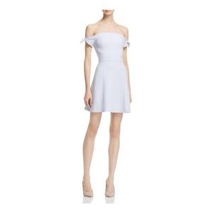 French Connection Off Shoulder Tie Dress - Blue